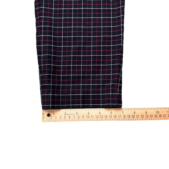 J. Jill Pants Women's 14 Plaid Ankle Tailored Zip Front Blue Red Cream - Picture 9 of 10